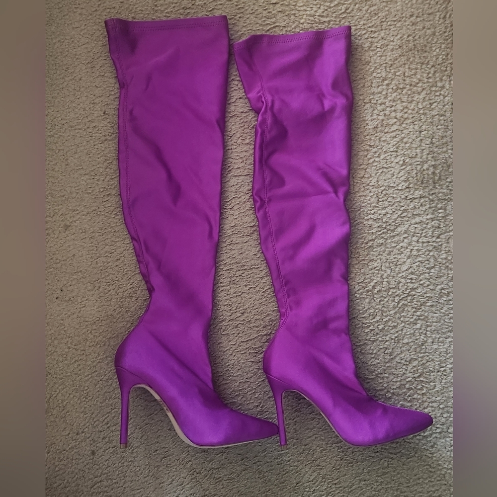 Purple Thigh High Boots